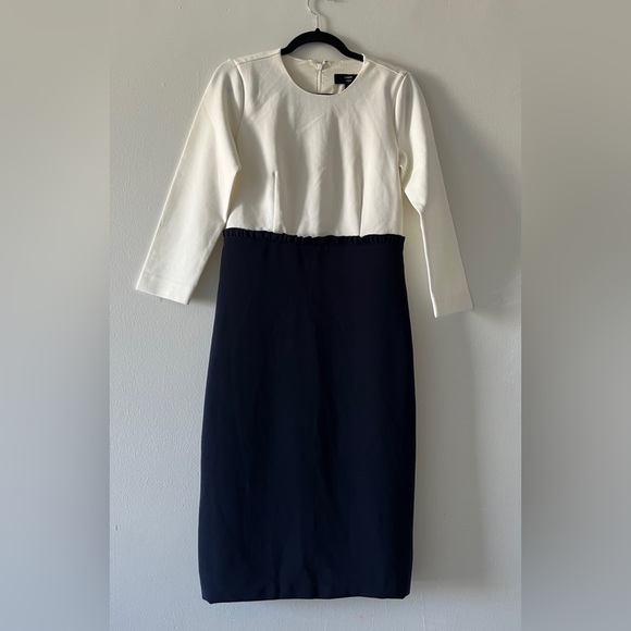 J Crew Colorblock Dress Ivory Navy Size 4T - Picture 7 of 16